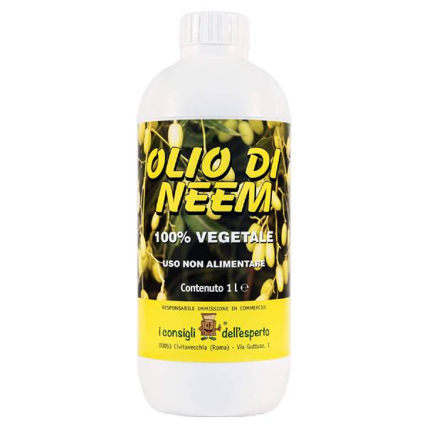 Olio di Neem Insetticida naturale e biologico per il controllo di insetti e parassiti su piante ornamentali, ortaggi e frutteti lt.1